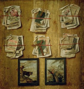 Naturaleza muerta con hojas de libros e imágenes, 1783